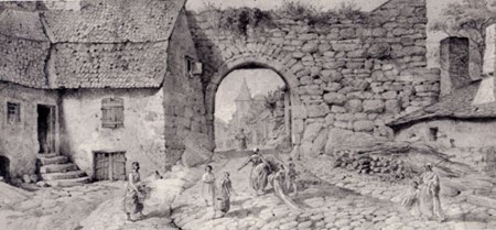La porte principale de la ville en 1867, par Migette